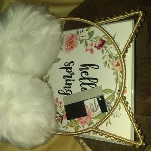 Rhinestone Cat ear Earmuffs WHITE